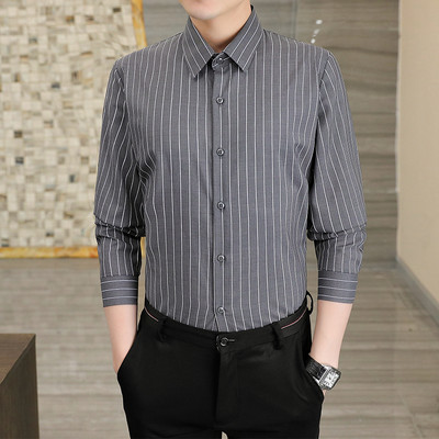 Ανδρικό μοντέρνο ριγέ πουκάμισο με κλασικό γιακά