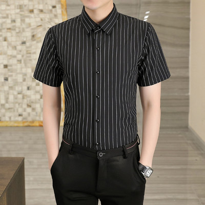 Ανδρικό μοντέρνο ριγέ πουκάμισο με κλασικό γιακά