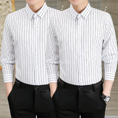 Ανδρικό μοντέρνο ριγέ πουκάμισο με κλασικό γιακά