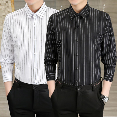 Ανδρικό μοντέρνο ριγέ πουκάμισο με κλασικό γιακά