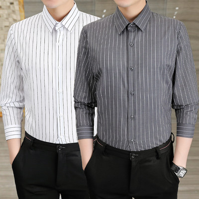 Ανδρικό μοντέρνο ριγέ πουκάμισο με κλασικό γιακά