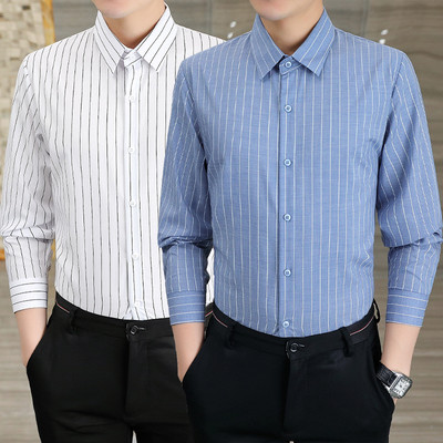 Ανδρικό μοντέρνο ριγέ πουκάμισο με κλασικό γιακά