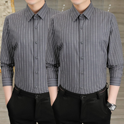 Ανδρικό μοντέρνο ριγέ πουκάμισο με κλασικό γιακά