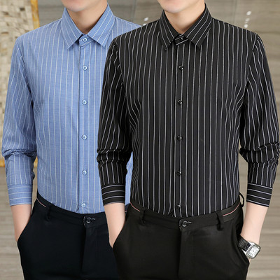 Ανδρικό μοντέρνο ριγέ πουκάμισο με κλασικό γιακά