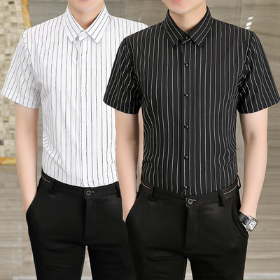 Ανδρικό μοντέρνο ριγέ πουκάμισο με κλασικό γιακά