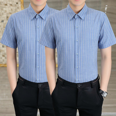 Ανδρικό μοντέρνο ριγέ πουκάμισο με κλασικό γιακά