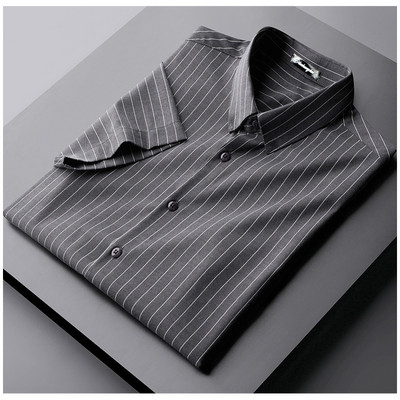 Meeste triibuline pikkade varrukate ja nööpidega särk mitmes värvitoonis