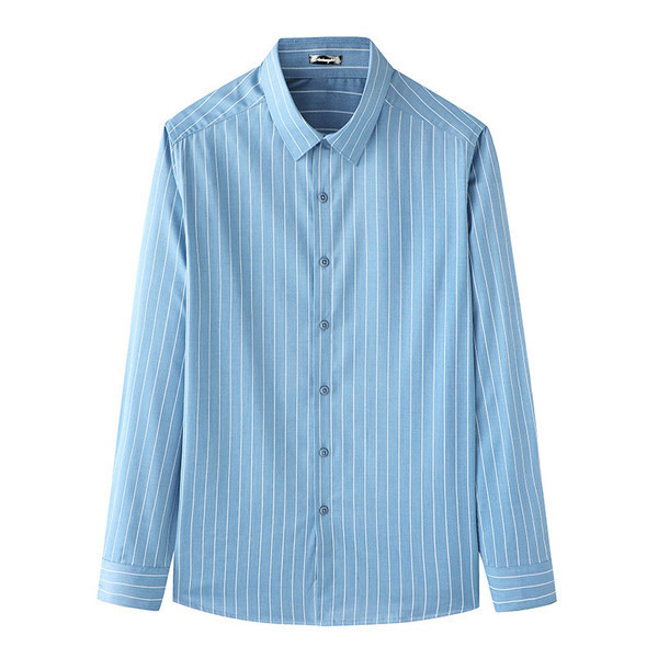 Meeste triibuline pikkade varrukate ja nööpidega särk mitmes värvitoonis