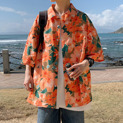 Ανδρικό καλοκαιρινό πουκάμισο με κουμπιά και κλασικό γιακά