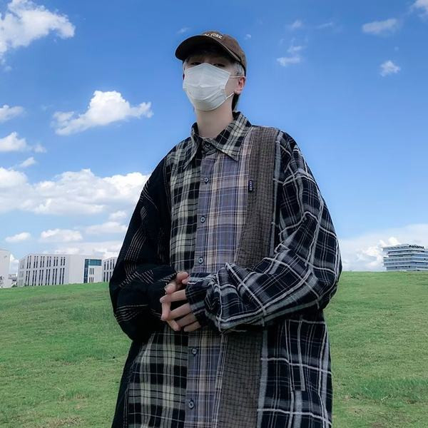 Bő, kockás férfi ing