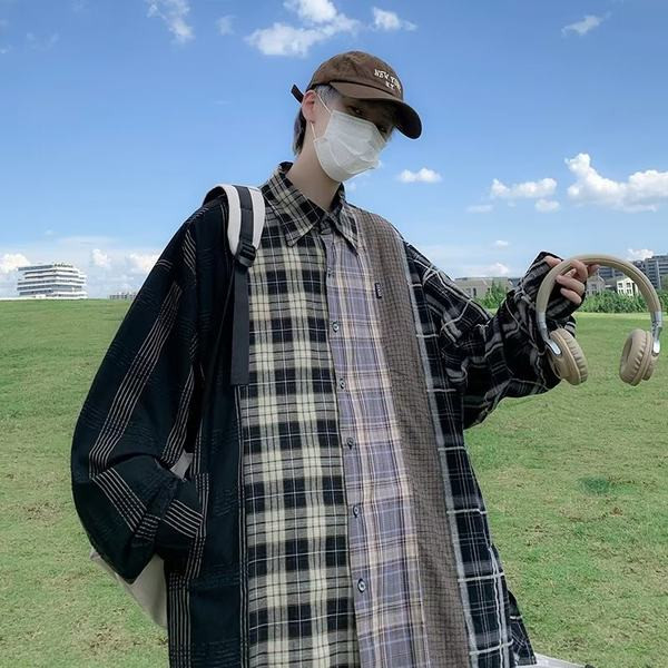 Bő, kockás férfi ing