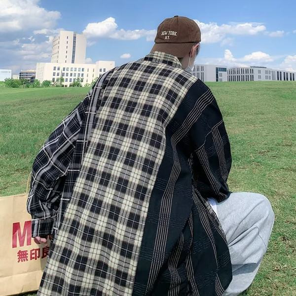 Bő, kockás férfi ing