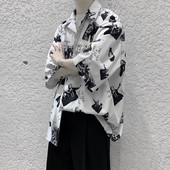 Fekete-fehér női ing gallérral