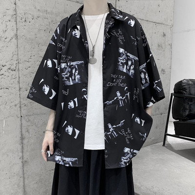 Fekete-fehér női ing gallérral