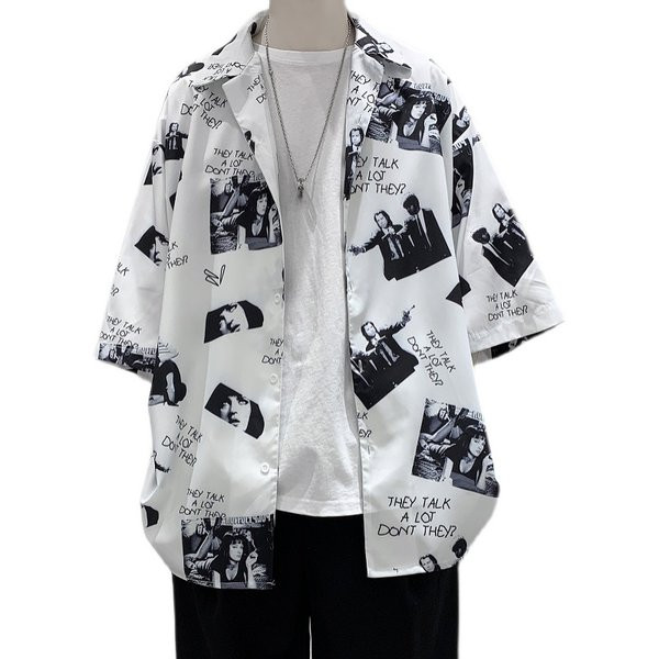 Fekete-fehér női ing gallérral