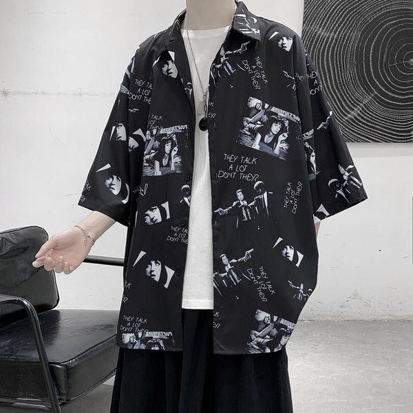 Fekete-fehér női ing gallérral