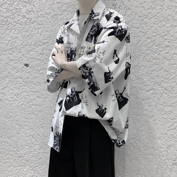 Fekete-fehér női ing gallérral