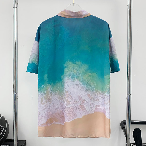 Vyriški marškiniai trumpomis rankovėmis ir paplūdimio motyvais