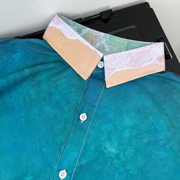 Vyriški marškiniai trumpomis rankovėmis ir paplūdimio motyvais