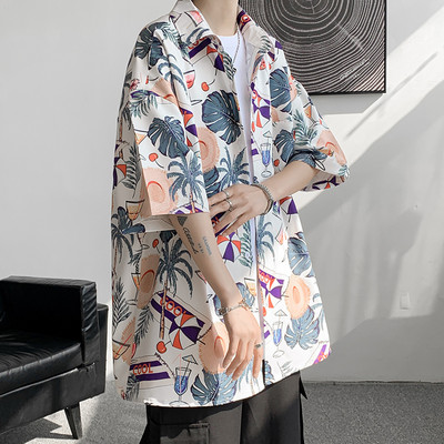 Πολύχρωμο ανδρικό πουκάμισο με κλασικό γιακά