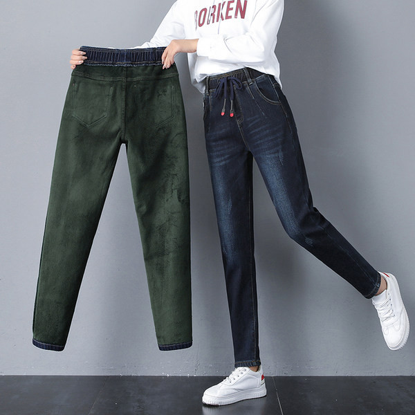 Γυναικείο τζιν με ψηλόμεσο και κορδόνια νέο μοντέλο