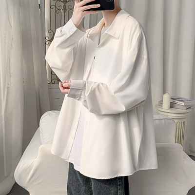 Vyriški vienspalviai marškiniai su klasikine apykakle