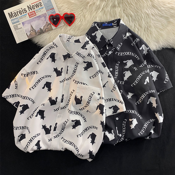 Lühikeste varrukate ja trükiga meeste särk