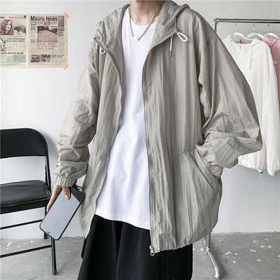 Ανδρική φαρδιά φούτερ με κουκούλα και τσέπη