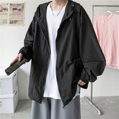 Ανδρική φαρδιά φούτερ με κουκούλα και τσέπη