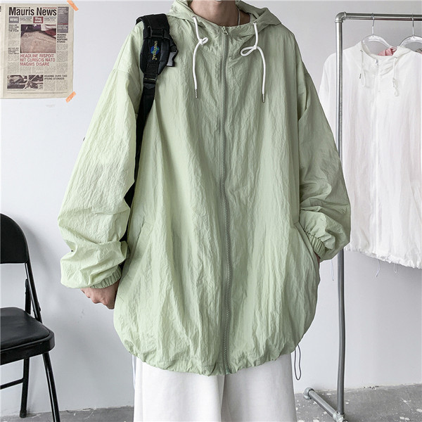 Ανδρική φαρδιά φούτερ με κουκούλα και τσέπη