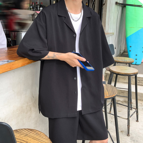 Vyriški vasariniai marškinėliai su 3/4 rankovėmis ir sagomis