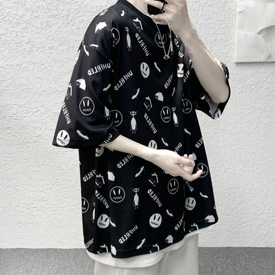 Vyriški laisvalaikio marškinėliai marginti 3/4 rankovėmis