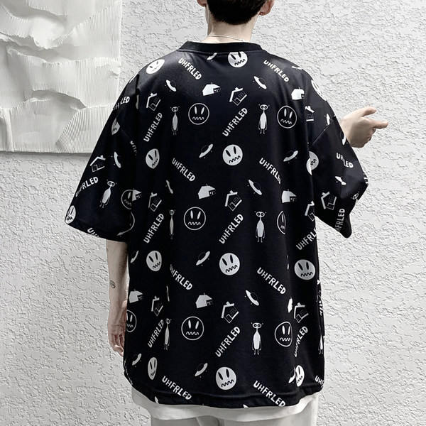 Vyriški laisvalaikio marškinėliai marginti 3/4 rankovėmis