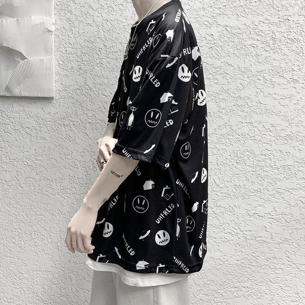 Vyriški laisvalaikio marškinėliai marginti 3/4 rankovėmis