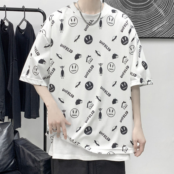 Vyriški laisvalaikio marškinėliai marginti 3/4 rankovėmis