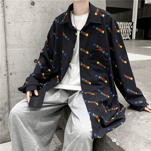 Meeste pikkade varrukatega lilleline särk