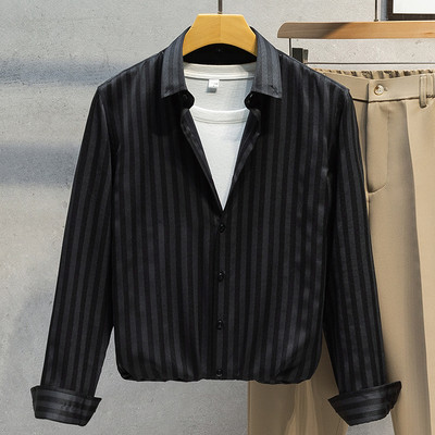 Férfi alkalmi hosszú ujjú gombos ing