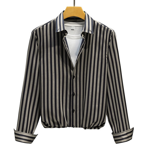 Férfi alkalmi hosszú ujjú gombos ing