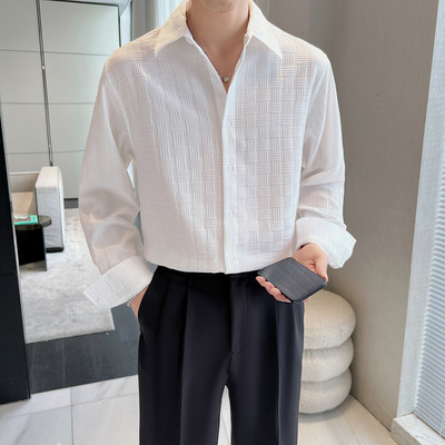 Meeste moodne pikkade varrukatega klassikalise kraega uue mudeli särk