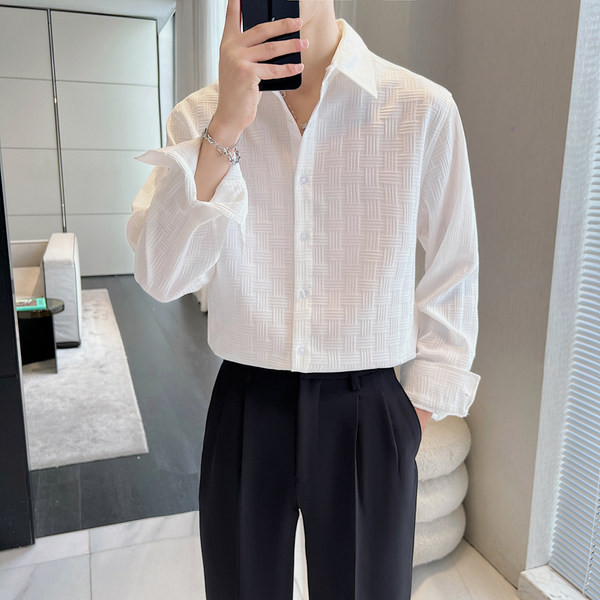 Meeste moodne pikkade varrukatega klassikalise kraega uue mudeli särk