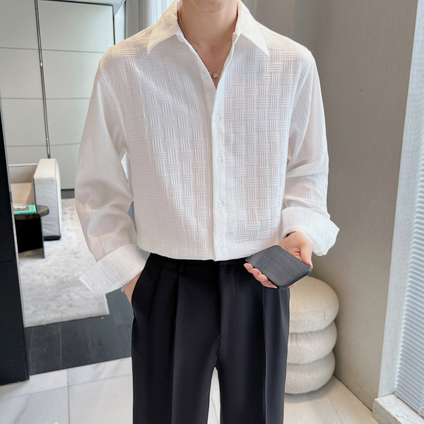 Meeste moodne pikkade varrukatega klassikalise kraega uue mudeli särk