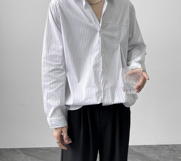 Vyriški marškinėliai ilgomis rankovėmis su apykakle