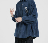 Meeste vabaaja särk musta ja sinise värviga