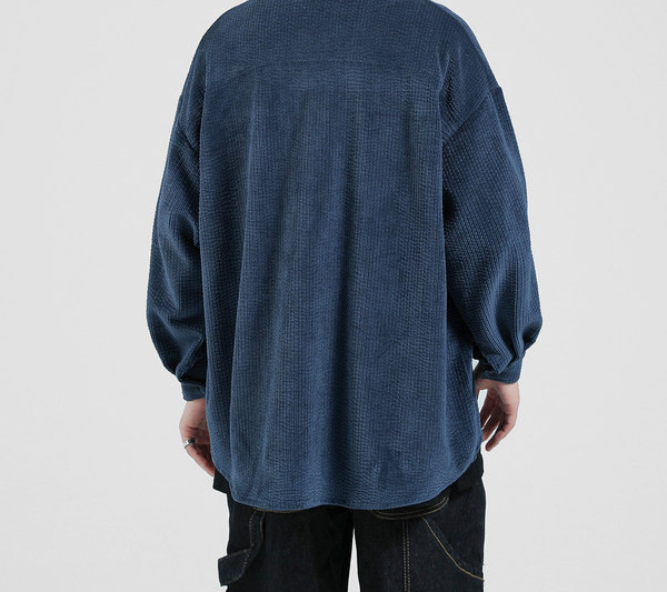 Meeste vabaaja särk musta ja sinise värviga