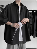 Új modell férfi ing 3/4-es ujjú tiszta mintával