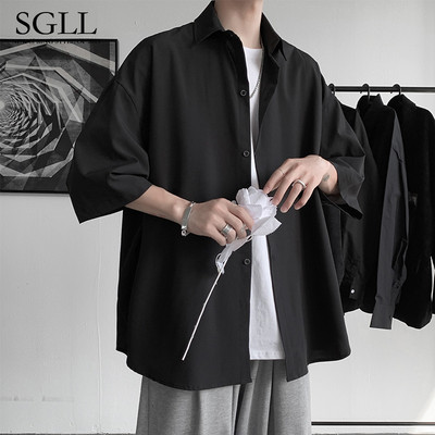 Új modell férfi ing 3/4-es ujjú tiszta mintával