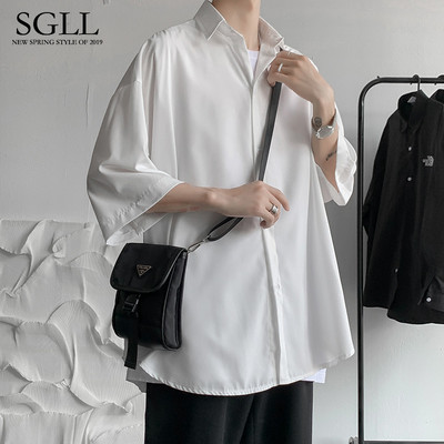 Új modell férfi ing 3/4-es ujjú tiszta mintával