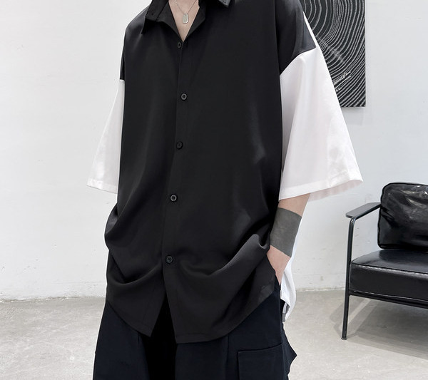 Meeste vabaaja lühikeste varrukatega särk