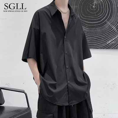 Φαρδύ ανδρικό πουκάμισο με μανίκια 3/4