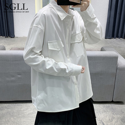 Férfi ing hosszú ujjal és zsebbel